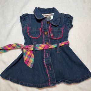 Carter's Denim Dress with Pink and Multicolor Belt